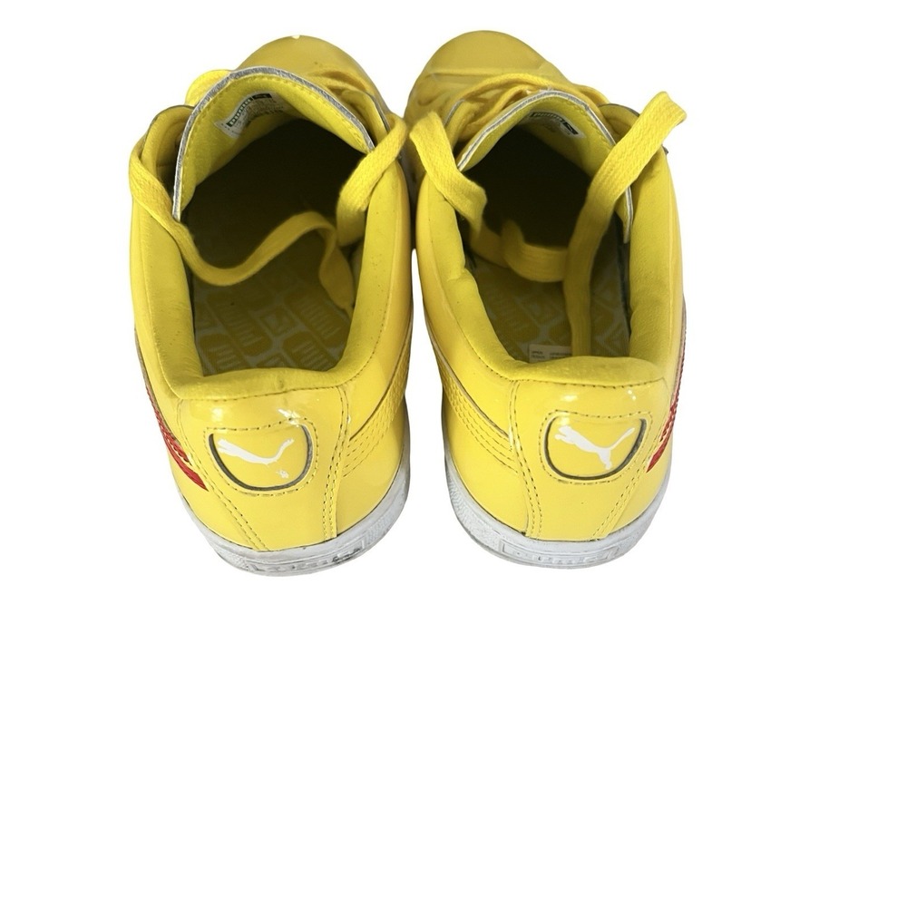 Puma Basket Classic Patent Emboss Sneakers Safety Yellow Mens size 10 - Picture 4 of 6